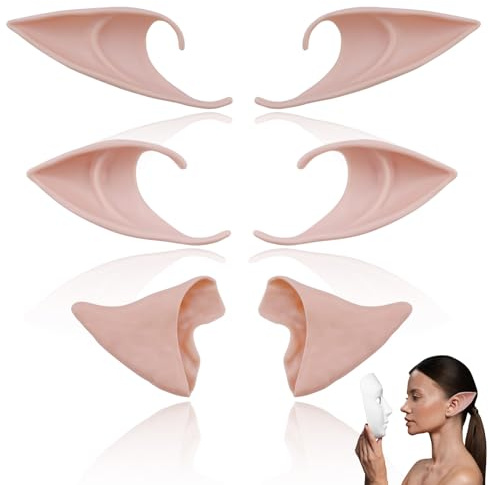 3 Paar Weiche Elfenohren, Elfenohren Damen,Latex Elfenohren, FüR Teens Und Erwachsene, Elfen-Cosplay, Weihnachten, Halloween, Karneval, Party Dekorationen ZubehöR