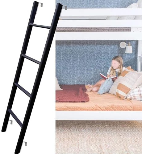 Scaletta Letto Castello Scala per letto a castello per soppalco domestico interno nero 45/51/55/59 scala universale a gancio 4/5 gradini letti a castello singoli per camper scale inclina