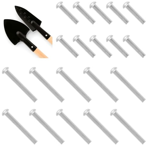 UFURMATE Spade Handle Rivets, 20Pcs M6 ×30mm/50mm Solid Round Head Rivets Tool Shovel Handle Repair Kit for Fixing Shovels, Forks,Rakes