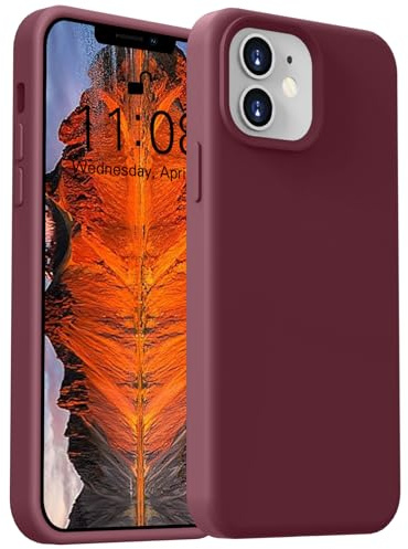 ColasGalys für handyhülle iPhone 12 /iPhone 12 Pro Hülle Premium Silikon Mikrofaserfutter Schutzhülle Anti-Fingerabdruck Kratzfest Kameraschutz Stoßfest Case für iPhone 12 /iPhone 12 Pro Weinrot