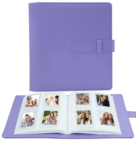 256 Taschen Fotoalbum für Fujifilm Instax Mini LiPlay 11 90 70 12 9 8+ 8 7S Kamera/Mini Link SP-1 Drucker, Polaroid SnapTouch PIC-300 Z2300 Mint Zip Instant Camera Printer (Lila)