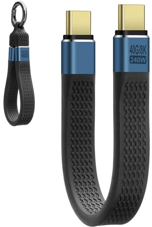 HAUXGOGO USB-C macho a macho OTG USB4 Compatible con Thunderbolt 4/3 - Admite una carga de hasta 240 W, una transferencia de datos a 40 Gbps y vídeo 8K a 60 Hz