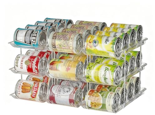 Can Storage Organiser for Pantry, 3-Tier Automatic Rolling Soda Dispensers