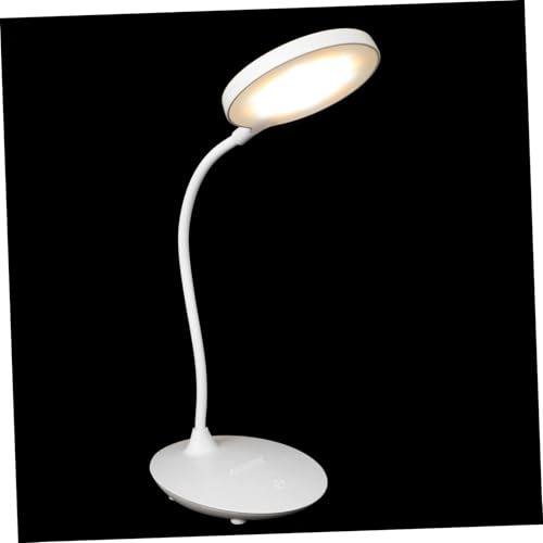 Toddmomy USB Tischlampe mit LED Beleuchtung, Dimmbar für Büro und Lernen | Weißes Abs, Augenschonend ohne Flackern, Touch Bedienung, Schulanfang Deko für Schlafzimmer