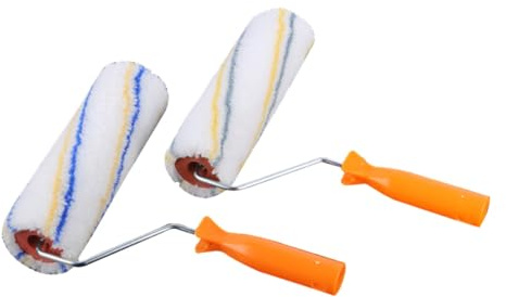 ARTIBETTER 2pcs Wall Paint Roller Brush Set Long Medium Nap Covers Solvent-Resistant Rollers for Home Office DIY Painting with Reusable Sleeves