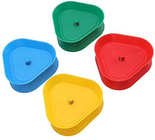 Fafeims Spielkartenhalter, Dreieckiger 4er-Pack Spring Action Pokerkartenhalter, Kunststoffhalter mit Runden Kanten für Erwachsene und Kinder