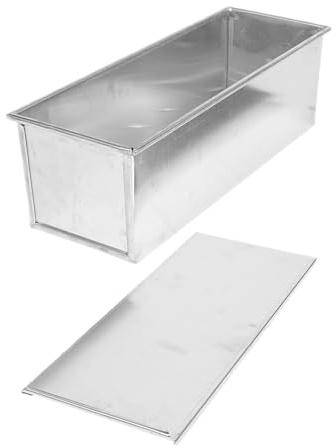ELAYARD Molde para Pan de Aluminio Tapa, Antiadherente, para Hornear Tostadas y Pan Casero, Molde Pequeño Reutilizable para Horno, Utensilio de Cocina para Panadería Doméstica