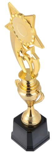 AMUSLESUR Coppa a Forma di Pentagramma in Plastica Oro, Premio Creativo per Giochi e Competizioni, Come Riconoscimento e Ricordo per Feste