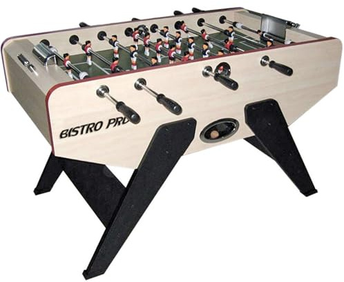 DEVESSPORT Bistro-Pro Tischfußball, ideal zum Spielen mit Freunden, große Größe, professionell, Teleskopstangen, Kunststoffgriff, Maße: 141 x 74 x 86 cm