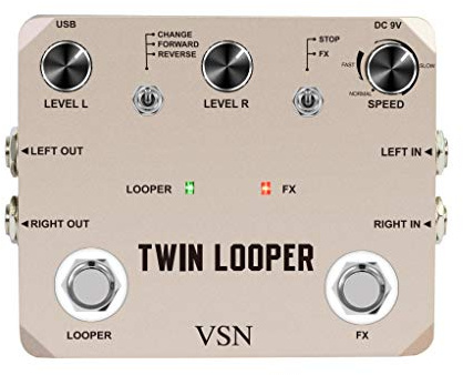 Twin Looper - Pedal eléctrico para guitarra con 11 tipos de juego con 10 minutos de tiempo de grabación