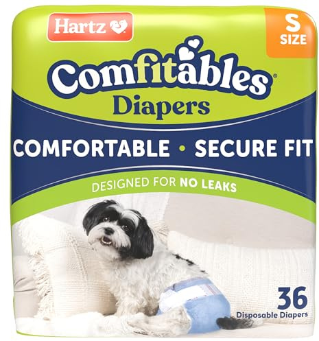 Hartz Disposable Dog Diapers, Size S 36 count, Comfortable & Secure Fit, Easy to Put On
