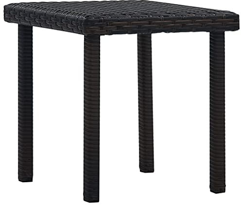 vidaXL Garten Teetisch Gartentisch Beistelltisch Balkontisch Couchtisch Terrassentisch Gartenmöbel Tisch Terrasse Braun 40x40x40cm Poly Rattan