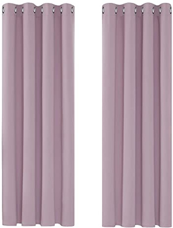 Deconovo UV-Schutz Vorhänge mit Ösen Deko Verdunklungsvorhänge Hellpink | 2er Set, H175 x B140 cm, Verdunklungsgardine, Thermovorhang, Sichtschutz, UV-Schutz, mit Ösen, für Schlafzimmer,für Büro