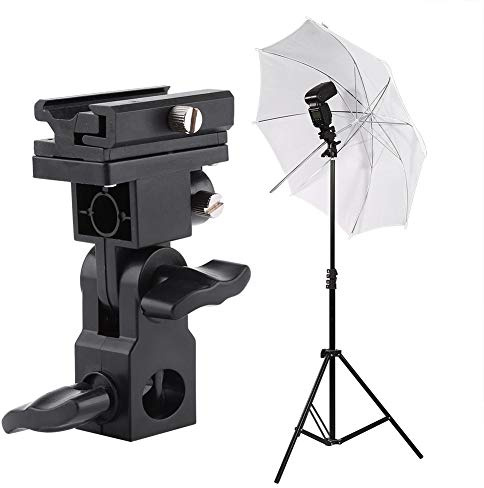 Yunir Staffa Flash, Supporto portaombrelli Flash per Slitta a Caldo Staffa per Supporto per Foto Video, Si Adatta alla Parte Superiore della Maggior Parte dei Supporti Standard o dei treppiedi