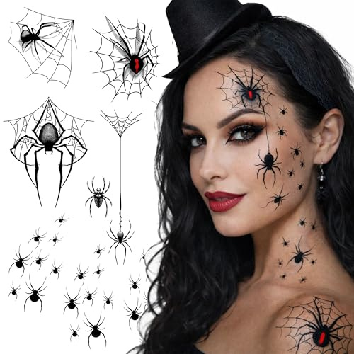 Tatodays svart vampyr flygande fladdermöss tatueringar tillfälliga tatueringar spindlar spöken ärr kvinnor arm halloween realistisk temp tatuering vattentät sp halloween tatuering (Spiders Webs