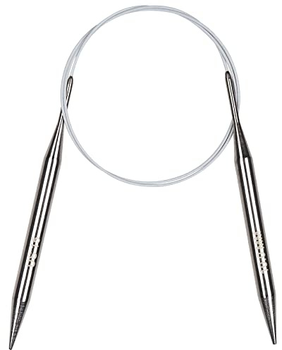 Coopay cirkulära sticknålar 10,0 mm 100 cm långa, stål med flexibel kabel, fasta metallstift för tjock ull stora projekt, för artrithänder, storlek US 15