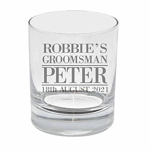 Personalised Groomsman Glass Engraved Whisky Glass Tumbler Customised Groomsman Whiskey Glass Wedding Favours Gift from the Groom Stag Do Gift Personalised Groomsman Glass Groomsman Proposal Gift
