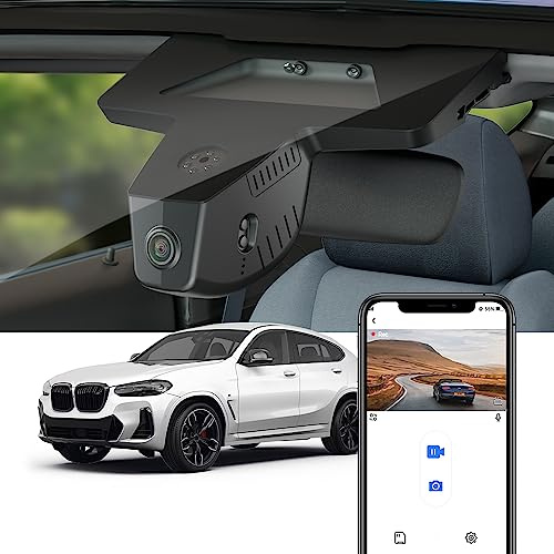Fitcamx Dashcam 4K Geeignet für BMW X4 2019 2020 2021 2022 2023 2024 2025 G02 (HD2-7108), OEM Autokamera 2160P UHD Video WiFi, Loop-Aufnahme, G-Sensor, WDR Dashcam mit akku, Plug & Play, 64GB Karte