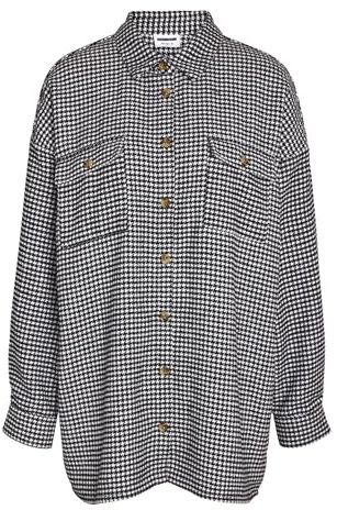NOISY MAY NMFLANNY L/S Long Shacket BG NOOS