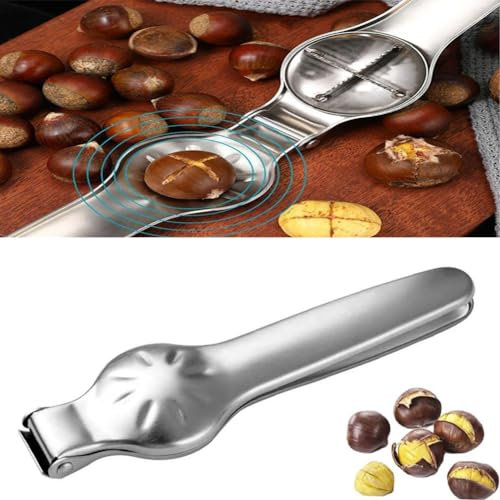 Chestnut Opener,Stainless Steel Walnut Chestnut Nut Shell Opener,Chestnut Cutter,Chestnut Peelers,Chestnut Nutcracker, Hand Tools Nut Clip Peeler, Multifunctional Nut Cracker Sheller Nut Opener
