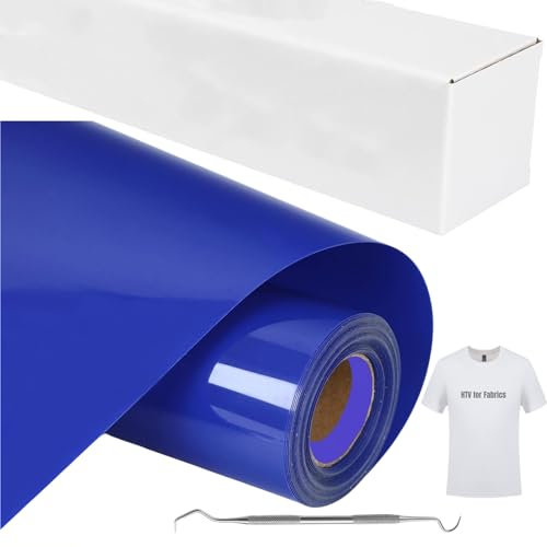 EURXLQ Plotterfolie Textil Blau,30.5×185cm Heat Transfer Vinyl Transferfolie Plotter Flexfolie für Textilien Transferfolie zum Aufbügeln für DIY T-Shirt,Anderen Stoffen