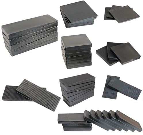 YOEXON Levelling Small Wedge, Furniture Wedges, Hard Plastic Levelling Fittings, high Load Capacity ，spacers for Door Stops, Professional Furniture Levelling, and Renovation Work 50pcs
