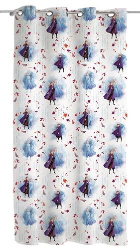 Frozen Vorhang mit Ringen, Vorhang für Kinderzimmer, Vorhang für Innenräume, 140 x 290 cm, Disney, offizielles Produkt, Einzelpaneel
