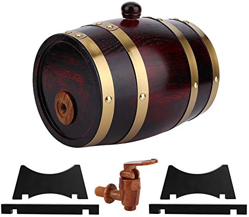 Barriles De Roble Para Envejecer Whisky, Vino, Ron Y Más, Barril De Vino De Madera De Roble Vintage De 1,5 L, Accesorios De Elaboración De Cerveza