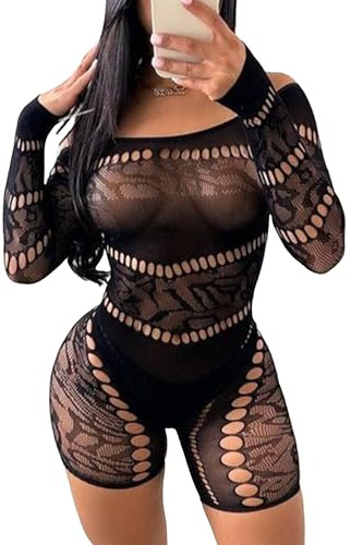 Buitifo Kvinnors underkläder fishnet strumpbyxor sexiga strumpbyxor leggings, vzk svart, Taille unique