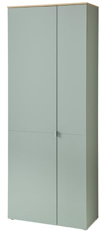 Lomadox Schuhschrank Flurschrank Garderobenschrank Mehrzweckschrank 2-türig grün matt 78x201,2x37,4 cm