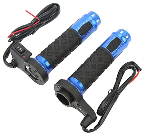 1 par de Empuñaduras Calefactadas con Mango Calefactable, Manillares Calefactables para Motocicleta ATV de 12 V, Empuñaduras Eléctricas Calientes de Aleación de Aluminio