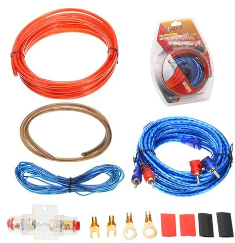 13Pcs Verstärker Kabelsatz Subwoofer Kabel Subwoofer Kabel Set Endstufe Kabel Set Car Hifi Kabel Set Auto Subwoofer Kabel Set für Subwoofer Kabel Auto, Verstärker Auto, 10-Gauge Leitung, 4,5 Meter