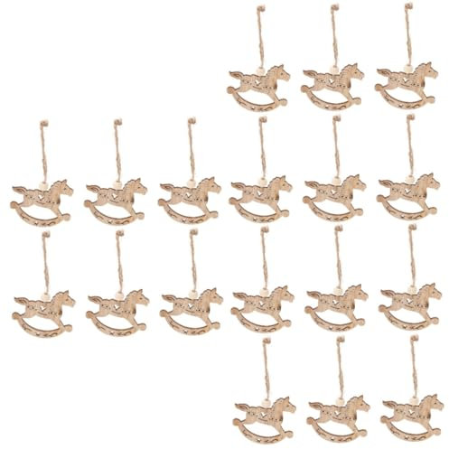 VILLCASE 18 Stk Schaukelpferd Ornament Weihnachtsbaum Anhänger Christbaumschmuck Krippendekor Hirsch Ornamente Weihnachtsbaum-anhänger Weihnachtsanhänger Diy Anhänger Hölzern
