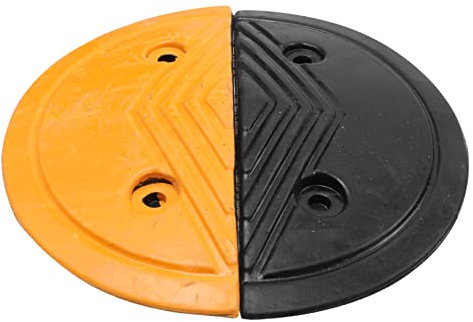 Gatuida 2er Set Halbkreis-gummienden Retarder Board Zubehör Puffergurtenden Schwarz Gelb 5cm Hohe Sichtbarkeit