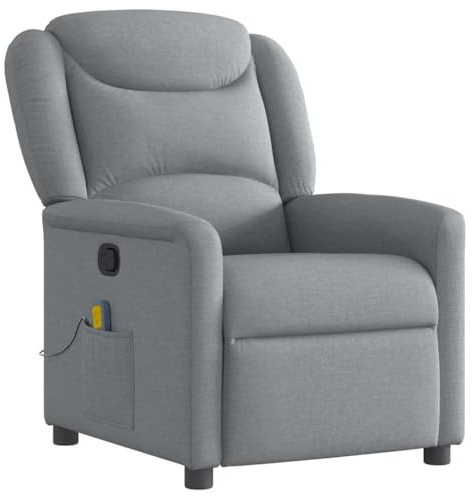 vidaXL Massagefåtölj ljusgrå tyg