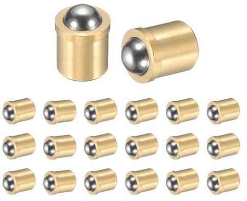sourcing map 20 stantuffi a sfera in acciaio inossidabile 304, diametro 6 mm. Chiusura a sfera liscia a spinta a molla, pistone di posizionamento di precisione 50 N, per dispositivi meccanici, mobili