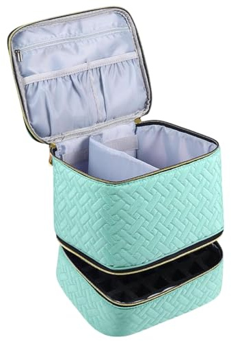 Nageltasche Organizer Fall, Nagellack Tragetasche | Travel Nail Kit Organizer Tragetasche 2 Schicht - Multifunktionale Kosmetiktasche für Nagelbohrer, Lagerung von Baumwollpads, Sole Attribute, se