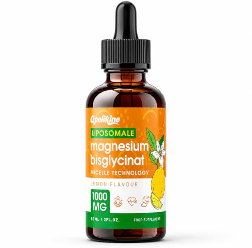 Magnesium Bisglycinate Drops 1000mg, Lemon Flavour, Vegan, 60ml