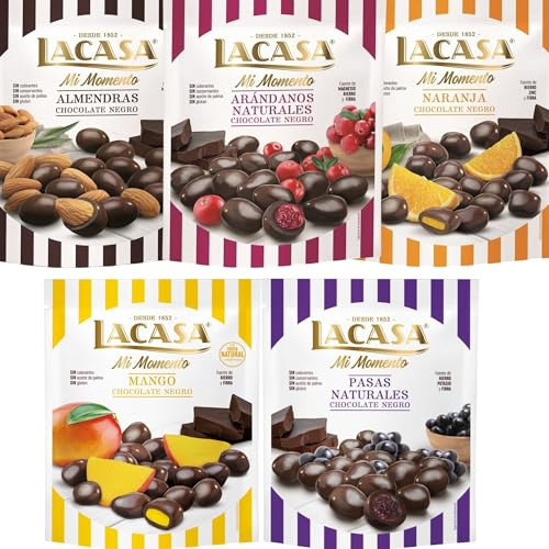 Lacasa Mi Momento pack de 5:Arándano Negro,Pasas Negro 150G,Almendra Negro,Naranja Negro,Mango Negro 115G
