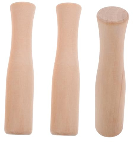 UTHCLO 3pezzi in Legno Per Cucina Macina Noci Schiacciapatate Pestello Per Spezie Aglio e Bistecche Utensili Manuali Multifunzionali Per Pestare e Macinare Cibo