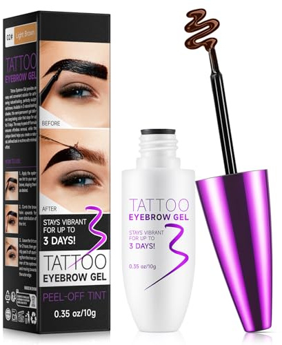 Tintura per sopracciglia – 72 ore di fissaggio del colore a lunga durata | Eyebrow Gel per trucco quotidiano | Sensazione di peluche nativa e peeling senza residui | Formula ipoallergenica Eyebrow