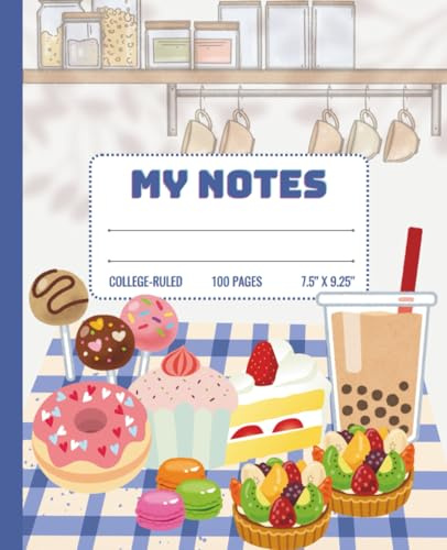 Baking Fun Composition Notebook – College Ruled, 7.5 x 9.25, 100 Lined Pages: Cute Softcover Journal for School, Recipes, Writing & Gifts