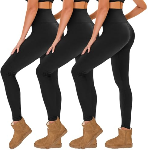 TNNZEET Thermo Leggings Damen mit Fleece, Gefütterte Winter Thermoleggings | Warme High Waist Thermohose, Blickdicht, Innen Angeraut, Elastische Leggings für Alltag, Sport, Yoga, Herbst und Winter