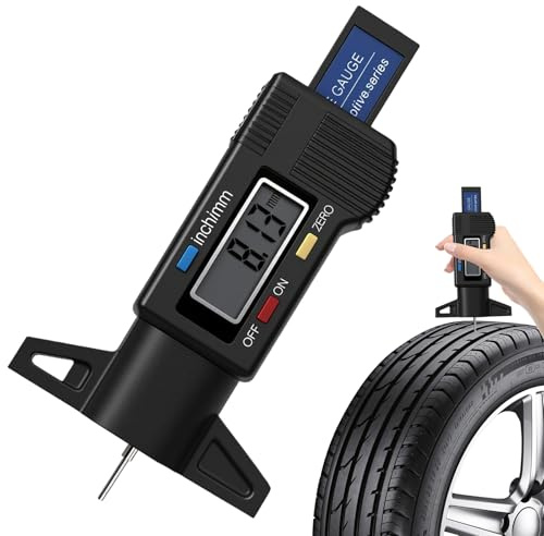 Medidor de profundidad de la banda de rodadura de neumáticos de 0 a 25,4 mm, pantalla LCD, para coches, furgonetas, camiones, motocicletas, comprobador digital portátil de profundidad de banda de
