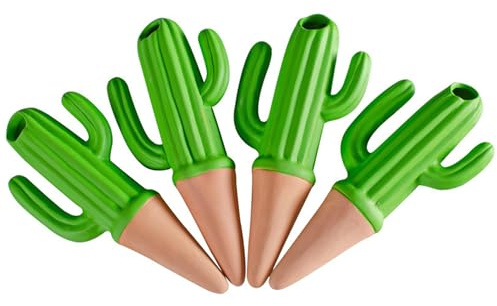 Licsaliwe Cactus Arrosage des Pics, 4pcs 60 ML de Plante en Terre Cuite pour Les Plantes en Pot en extérieur intérieures