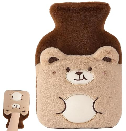 Mini Wärmflasche Bär, 500ML Plüsch Wärmflasche, Zur Reinigung Abnehmbar, Linderung Muskelverspannungen Und Wärme Im Winter