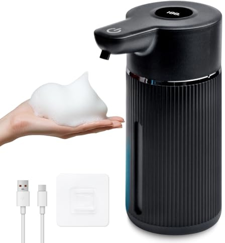 Seifenspender Automatisch, 420ml Automatischer Seifenspender mit Sensor, USB Wiederaufladbar Ipx6 Wasserdicht Wandmontage Einstellbares Schaumvolumen für Küche Bad