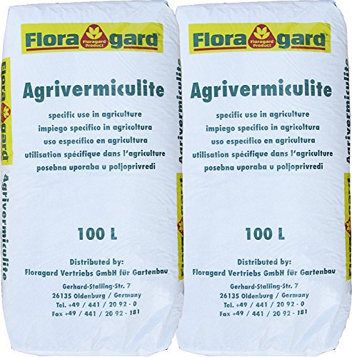 Floragard Vermiculite 2x100 L (2-3 mm) Brutsubstrat für Reptilien in Terrarien Abdeckmaterial im Kübel gegen Unkrautbefall und Verdunstung • 200 L, erdfarben, 115415