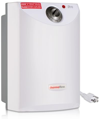 Thermoflow Electric Mini Tank Water Heater, 2.5 Gallon 120V Corded Under Sink Small Hot Water Heater for Point of Use Instant Hot Water