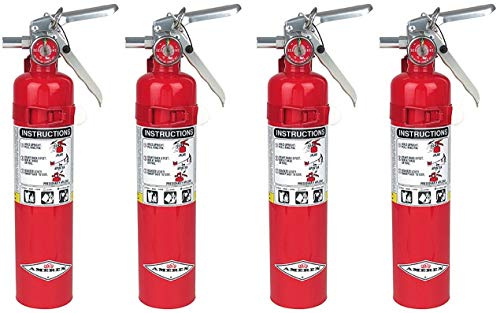 Amerex B417 2.5 ABC Dry Chemical Fire Extinguisher, with Wall Bracket, 4 Pack